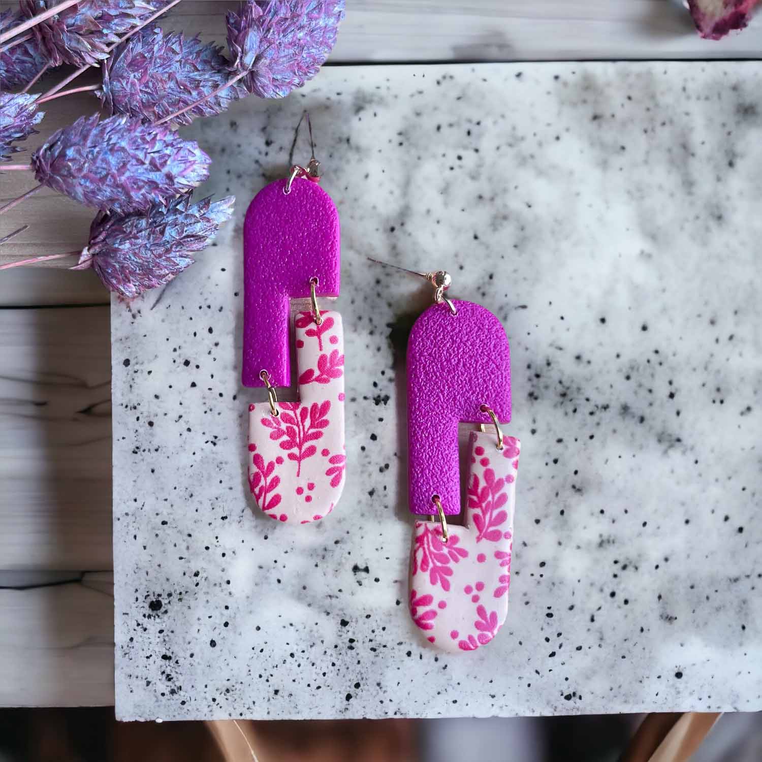 Lavender Dreams fuchsia mit Blumendruck