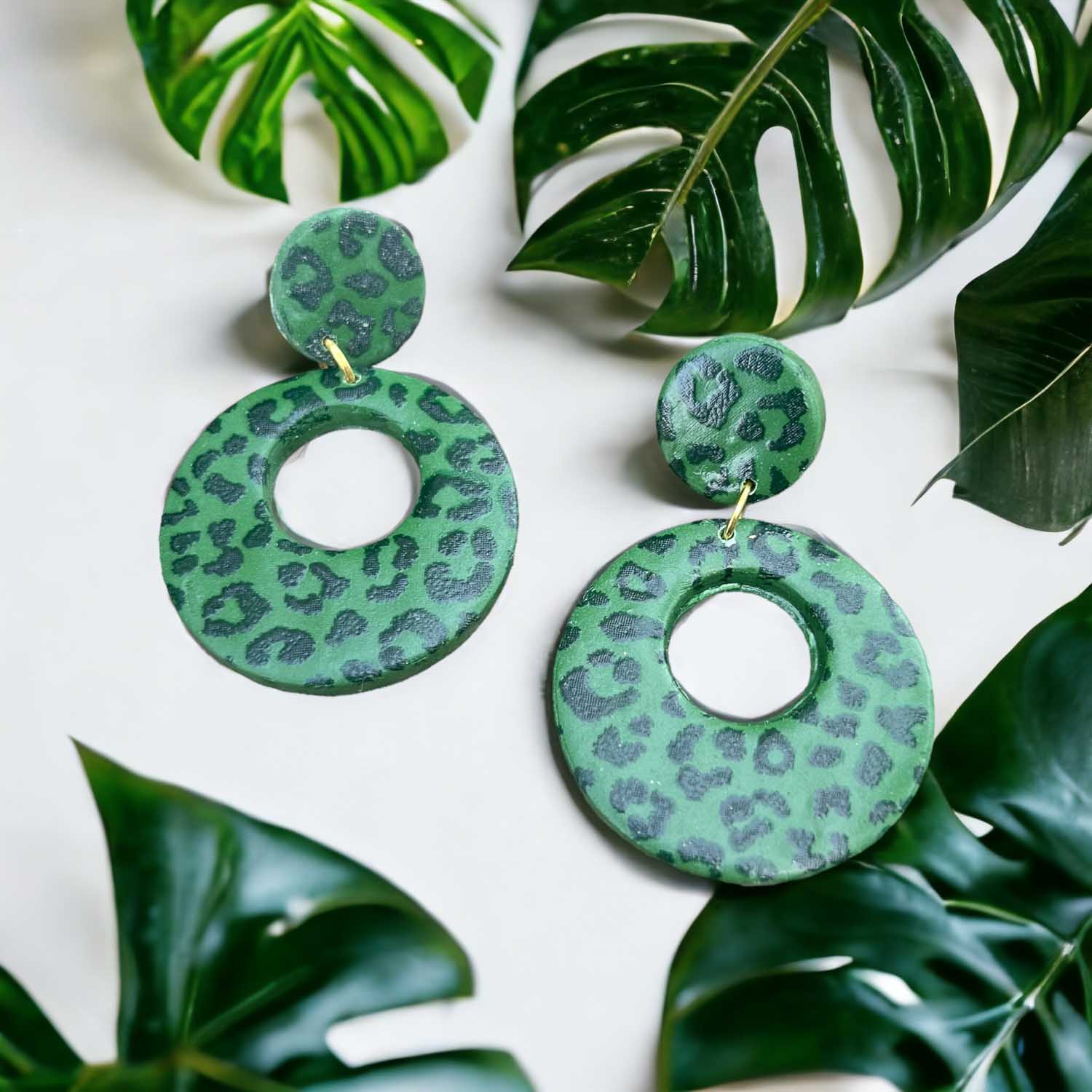 Funky Gems grün mit Leopardendruck