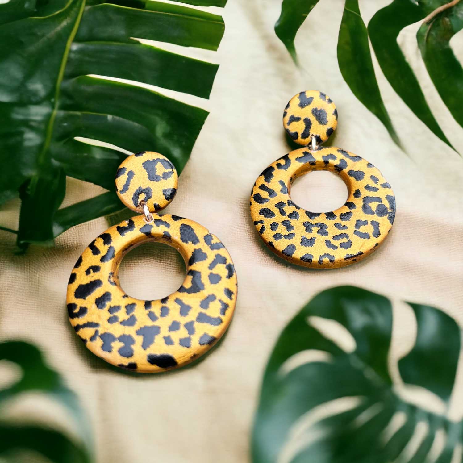 Funky Gems gold mit Leopardendruck