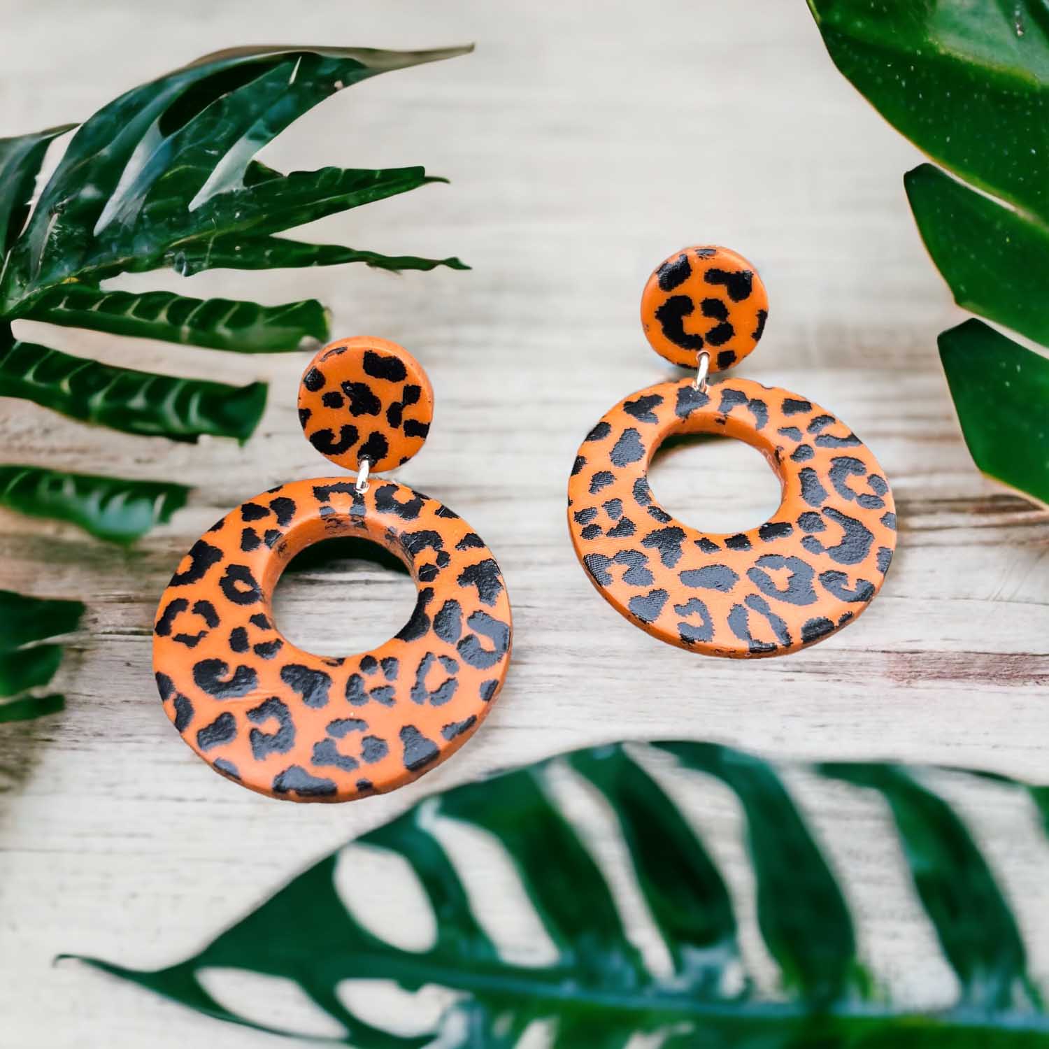 Funky Gems orange mit Leopardendruck